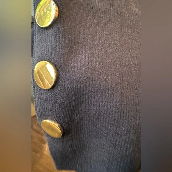 Tahari Navy Cardigan with Gold Buttons – NWT (Size: XL) - Picture 5 of 7